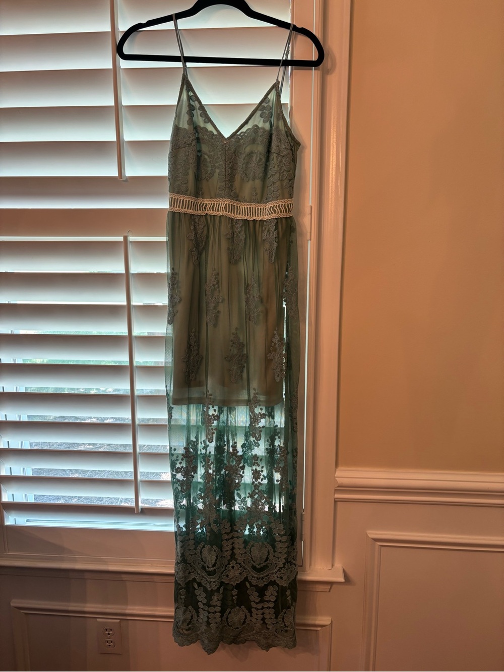 Custom Dyed Altar'd State Teal Lace Maxi Dress
